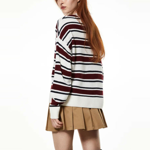 Cardigan en tricot à motif losanges pour femme, boutonné sur le devant, doux, à manches longues, col classique, haut décontracté à superposer, couleurs personnalisables - Product Image 3
