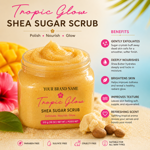 OEM Tropic Glow Shea Sugar <b>Body</b> <b>Scrub</b> Wholesale Organic <b>Body</b> Polish with Natural Sugar Shea Butter Nourishing Exfoliating <b>Scrub</b> - Product Image 3