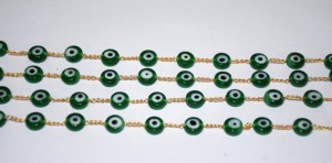<b>Top</b> Quality 8mm Green Eye Beads Rosary <b>Chain</b> Gold Plated Wire Wrapped Handmade Beaded <b>Chain</b> Jewelry Making Supplies - Product Image 5