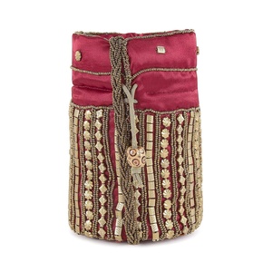 Yeni varış geleneksel Rajasthani hint Patola baskı<span class=keywords><strong>l</strong></span>ı çanta düğün iyilik için kare hediye kutusu çanta bilek saplı çanta - Product Image 3