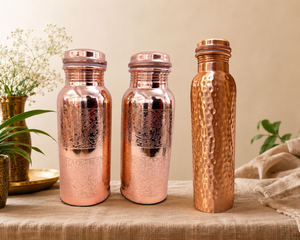 Bouteille en verre martelé cuivré avec couvercle étanche – Cadeau d'affaires haut de gamme, grande capacité, pour usage domestique - Product Image 6