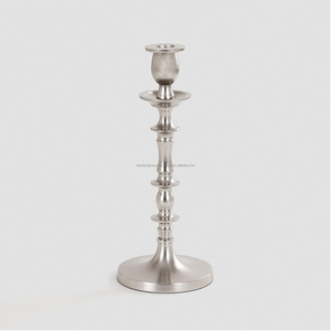 Premium High-Gloss Silver Candle Stand – <b>Lightweight</b> <b>Mirror</b>-Finish Pedestal - Product Image 5