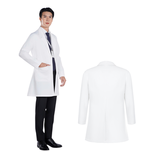 Blouses médicales en coton/élasthanne tissé blanc pour hôpitaux, sur mesure, pour médecins et infirmières - Vente en gros - Fabrication d'uniformes médicaux - Product Image 1