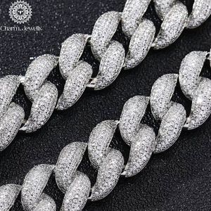Collier pour homme Charm_Jewells en moissanite, coupe brillante ronde, chaîne à maillons, plaqué rhodium, argent 925, style hip-hop - Product Image 3