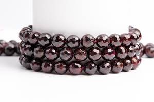 ลูกปัดหินแดงการ์เนตธรรมชาติทรงกลมเหลี่ยมเพชรพลอยขนาดเล็ก สำหรับทำเครื่องประดับ สร้อยข้อมือ สร้อยคอ DIY - Product Image 5