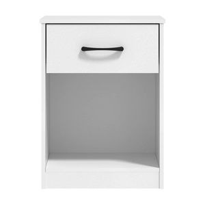 Modern Luxury <b>White</b> Nightstand with 1 Drawer Solid Wood & MDF <b>Bedside</b> <b>Table</b> (2 Pack) - Product Image 3
