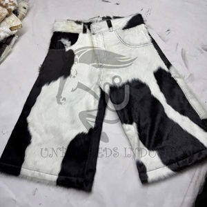 กางเกงขาสั้นหนังวัวแท้ทรงสตรีทแฟชั่นสำหรับผู้ชาย กระเป๋าข้างกลาง ระบายอากาศ แห้งเร็ว แบรนด์ส่วนตัว คุณภาพพรีเมียม - Product Image 5