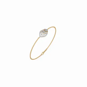Brazalete y Pulsera de Cadena con Diamantes Cultivados en Laboratorio con Diseño de Hoja de Florin, 40 Diamantes, Oro de 10/14/18 Quilates, Certificado IGI - Product Image 3