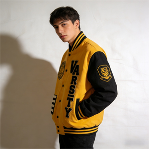 Wholesale Custom Embroidered Winter Varsity Jacket OEM Wool Stand Collar Front College Baseball Letter Pattern Back Logo - Product Image 4