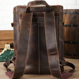 High Quality <b>Waterproof</b> Leather <b>Backpack</b> Vintage Anti-Theft Laptop Rucksack Genuine Leather Pack LBP-0367 - Product Image 3