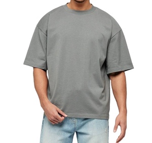 Customized Oversized Short Sleeve Men's T-Shirt Summer Collection Drop Shoulder 100% Cotton Breathable Quick Dry 2026 Tees Shirt - Product Image 1