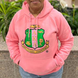 Sudadera con Capucha Divine Nine Greek Custom Clothing Manufacturer AKA 1908, Bordado Chenille, Sudaderas Alpha Kappa Alpha para Mujer - Product Image 3