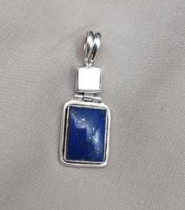 <b>Lapis</b> <b>Lazuli</b> Pearl <b>Pendant</b> 925 Sterling Silver Jewelry For Women Natural Gemstone Necklace Elegant Minimalist Gift - Product Image 4