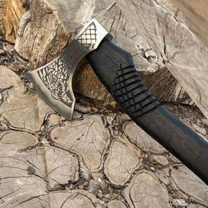 Viking <b>Axe</b> Industrial Grade Nordic Heritage Style Handmade Wooden Handle Carbon Steel Blade Outdoor Camping Hunting <b>Survival</b> Use - Product Image 4