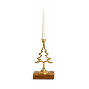 Candelabro de metal hecho a mano para árbol de Navidad, soporte para velas de aluminio plateado y dorado, centro de mesa navideño para decoración del hogar - Product Image 4