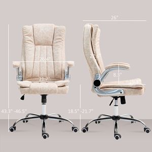 Executive Microfiber Office <b>Chair</b> Height Adjustable with <b>Padded</b> Flip Arms and Tilt Function Wheels for Home or Office - Product Image 3