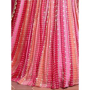 Conjunto de Lehenga Choli Bordado en Chinon para Mujer Talla Grande en un Atractivo Color Rosa - Product Image 2