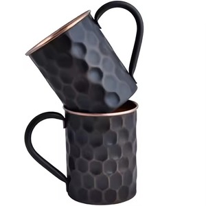 Tasses à mule en cuivre pur martelé les plus vendues avec poignée en cuivre pour bars et hôtels - Product Image 4