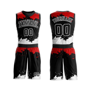 Custom Sublimated Basketball Uniform Set Moisture Wicking 100% Polyester Unisex <b>Athletic</b> Apparel Sleeveless V-neck Elastic Waist - Product Image 2