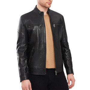Veste en cuir pour homme, style urbain classique, pour un usage quotidien décontracté, avec doublure douce, vêtement d'extérieur élégant et tendance, veste de mode haut de gamme - Product Image 1