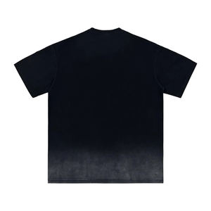 T-shirt oversize vierge pour homme en tissu tricoté 230 g/m², délavé à l'acide, dégradé noir, style vintage, personnalisé, du fabricant - Product Image 4