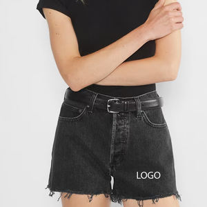 Shorts de Mezclilla de Alto Rendimiento para Mujer, Tela Ligera y Duradera, Textura Suave, Estructura Transpirable, Diseño con Presillas Ajustables - Product Image 1