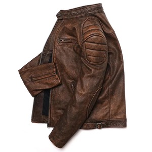 Clush 2026 Men's Coated <b>Leather</b> <b>Jacket</b> Stand Collar Linen-Lined Plus Size Streetwear <b>Winter</b> Custom Made - Product Image 2