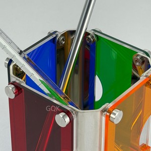 Bauhaus Contrast Color Acrylic Pen Holder Minimalist Desktop Stationery Organizer High-end Desk Decor Pencil <b>Storage</b> Holder for - Product Image 5