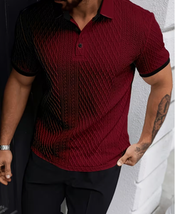 เสื้อโปโลบล็อกสีสไตล์โมเดิร์นสำหรับผู้ชาย เหมาะสำหรับใส่ลำลอง ธุรกิจ และกิจกรรมกลางแจ้ง - Product Image 4