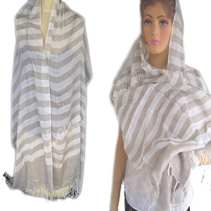 Bufanda de punto de algodón a rayas para hombre con flecos suaves y lisos, diseño geométrico, elegante, para adultos, moda de invierno, cálida, transpirable, informal - Product Image 3