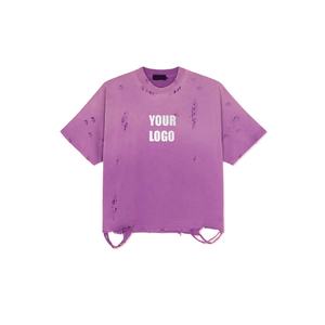 Nouveau T-shirt court et ample pour hommes, 100% Coton, délavé effet soleil usé, style boxy, vente en gros, fabricant de t-shirts - Product Image 1