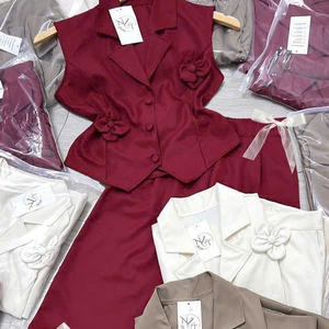 Ensemble deux pièces d'été pour femmes, vêtements confortables, mode naturelle, lavables, emballage personnalisé, fabriqué au Vietnam. - Product Image 5