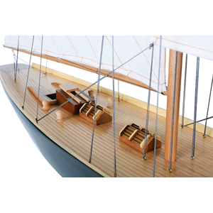 Modèle de voilier de luxe artisanal en bois écologique, peint à la main, grand format, décoration nautique de table - Product Image 4