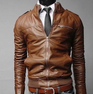 Street Stylish Leather Jacket for Men Custom Color 100% Leather Men's Jacket Custom Slim Leather Jacket for man - Product Image 6