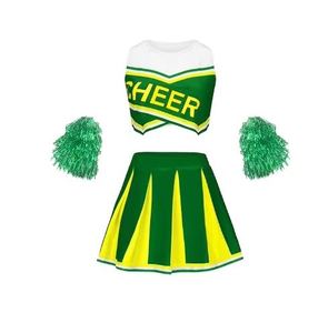 Tenue de Cheerleading Personnalisée en Gros pour Femmes, Ensemble 2 Pièces avec Logo, Impression par Sublimation, Couleur Dégradée, Spandex/Polyester - Product Image 1