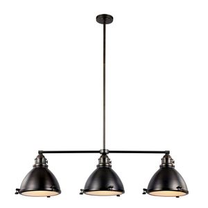 Suspension industrielle en fer noir, abat-jour rond, pour plafond, décoration intérieure de cuisine, design durable - Product Image 1