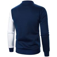 Veste cardigan zippée pour homme en mélange de polyester tricoté respirant, coupe ajustée, anti-plis, col montant, couleur unie, style blocs de couleurs, longue, de fabrication OEM