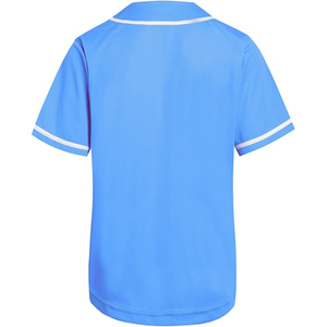 Unisex <b>Light</b> Blue Baseball Jersey Short Sleeve Button Front Moisture Wicking Solid Color Adult Regular Fit - Product Image 2