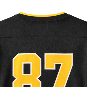 Maillot de hockey sur glace pour femmes, noir et jaune, style équipe, respirant, chemise de hockey athlétique à manches longues, uniforme de hockey de performance - Product Image 5