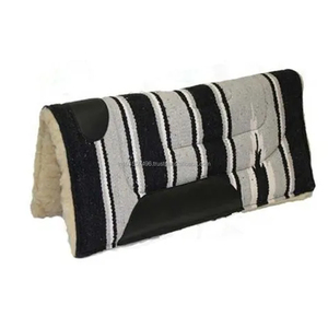 Tapis de selle Navajo en polaire de rembourrage en feutre de coton acrylique équestre occidental avec cuir d'usure confortable pour l'équitation - Product Image 3