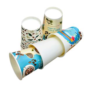 Gobelets en carton ondulé blanc jetables de qualité alimentaire, imprimés flexo avec logo personnalisé, pour boissons chaudes, soupes et café - Product Image 2