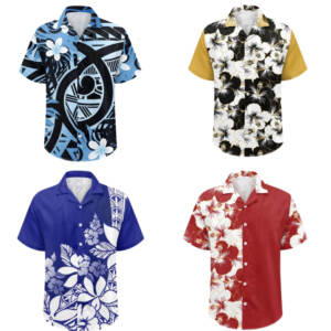 Chemises pour hommes adultes de haute qualité, personnalisables, à boutons, imprimées de fleurs, en tricot, à simple boutonnage, pour les vacances tropicales - Product Image 3