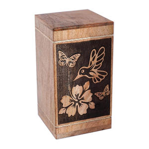 Indian Factory Production Luxury Style Wooden Cremation Urn <b>Box</b> <b>Large</b> Mango Wood Boxes with Lid Wooden Urns Pets <b>Memorial</b> Gifts - Product Image 1
