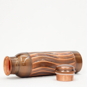 Antique Finished High End Quality <b>Copper</b> Bottle-Newly Designed with Shinny Lacquer Coating 500ml Capacity Water Bottle - Product Image 5