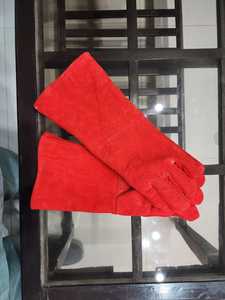 Guantes de Soldadura de Cuero de Primera Calidad, Color Azul, con Puño Blanco Grueso, Resistentes al Calor y a los Cortes - Product Image 5
