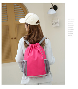 Mochila Deportiva Impermeable con Cordón Ajustable, Unisex, de Nailon con Bolsillos Laterales de Malla para Gimnasio, Viajes y Escuela - Product Image 5