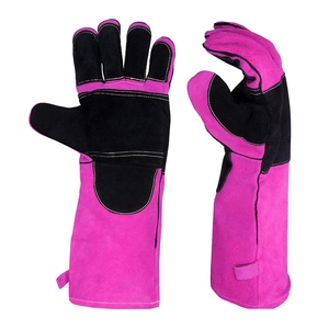 Gants de soudage en cuir de vachette pleine fleur renforcés sur la paume, résistants à l'abrasion, ignifuges, pour barbecue - Product Image 1