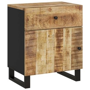 Mesita de Noche de Madera de Mango Sólida, Mesita de Noche de Madera Natural con Almacenamiento Mediano - Product Image 2