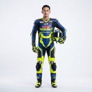 Combinaison de course Zonda Premium pour homme, 1 pièce, en cuir de vache véritable/cuir de kangourou, style MotoCP, combinaison de course sur circuit, niveau de protection 2 - Product Image 1