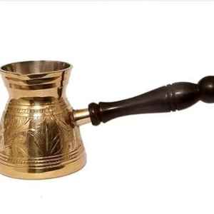 Cafetera Turca Premium Cezve, Cafetera Árabe Ibrik, Base de Cobre, Mango de Madera, Calentador de Leche, Olla para Derretir Mantequilla - Product Image 3